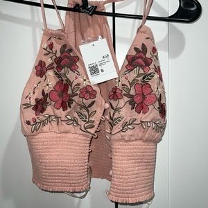 (BRAND NEW) Crochet Smocked Crop Top Forever 21